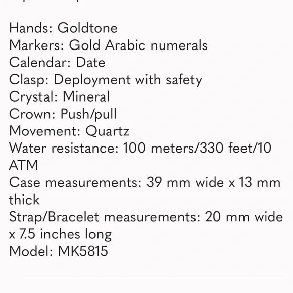 Michael Kors watch hunger stop gold tone watch